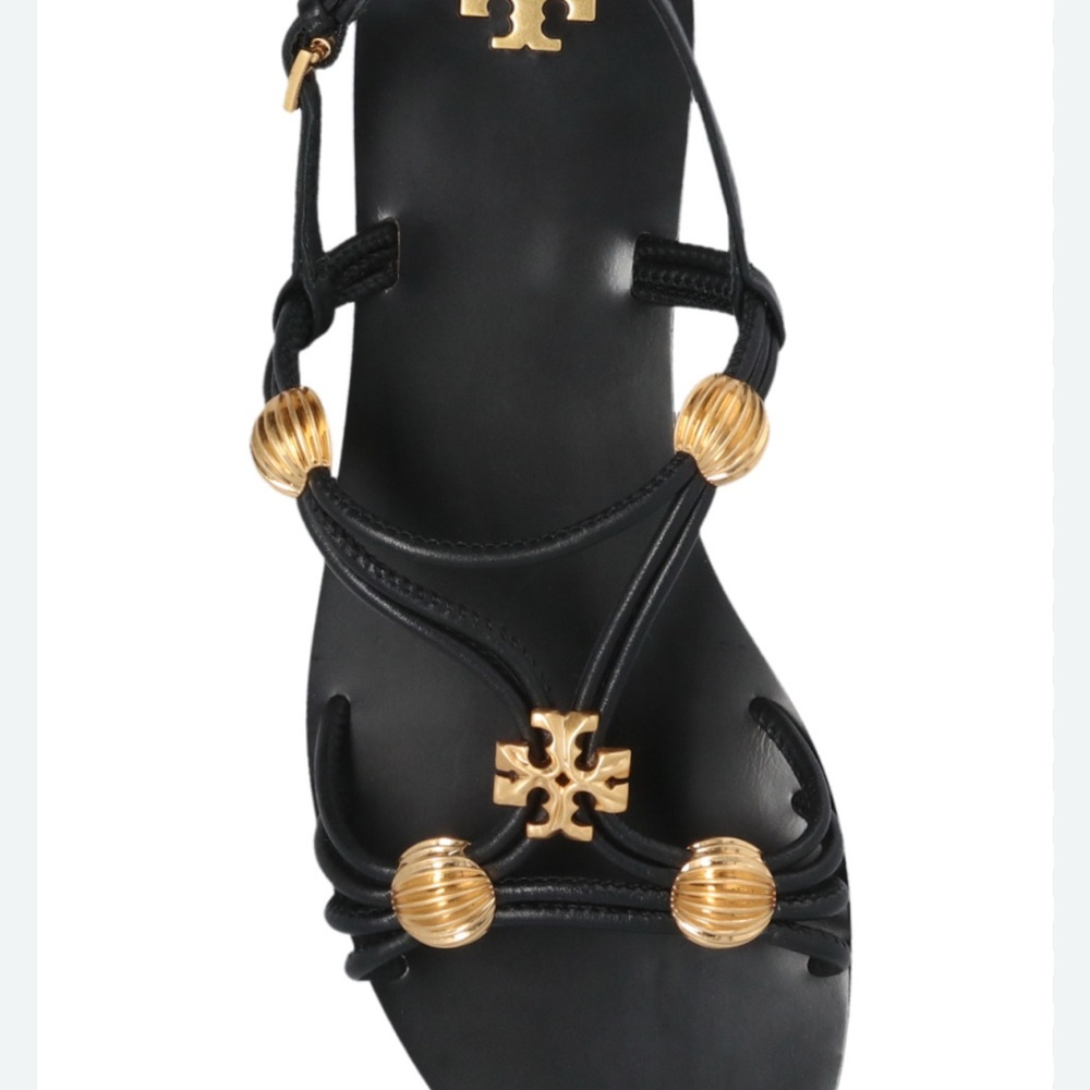 Tory Burch Black and Gold Sandals